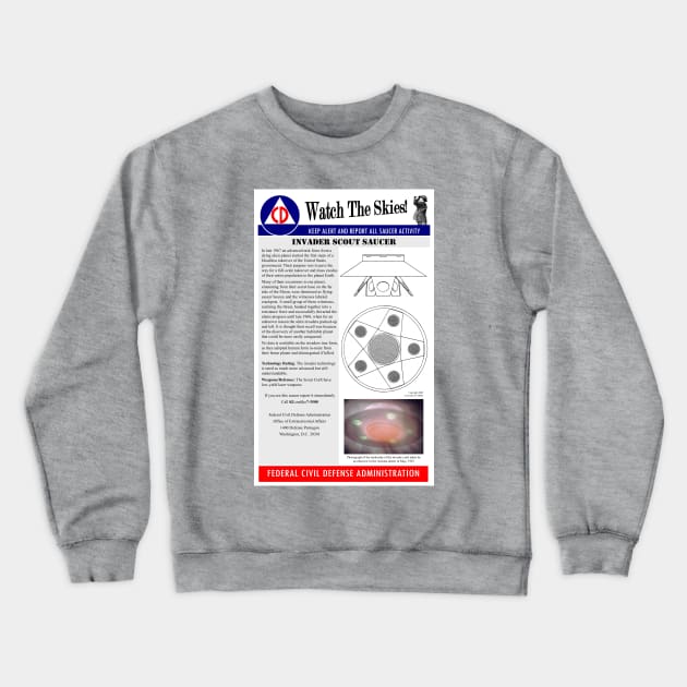 Civil Defense Poster - The Invaders TV Show Crewneck Sweatshirt by Starbase79